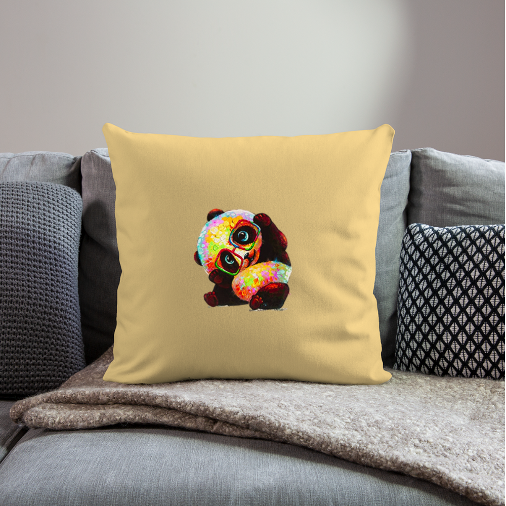 Throw Pillow Cover Panda - washed yellow