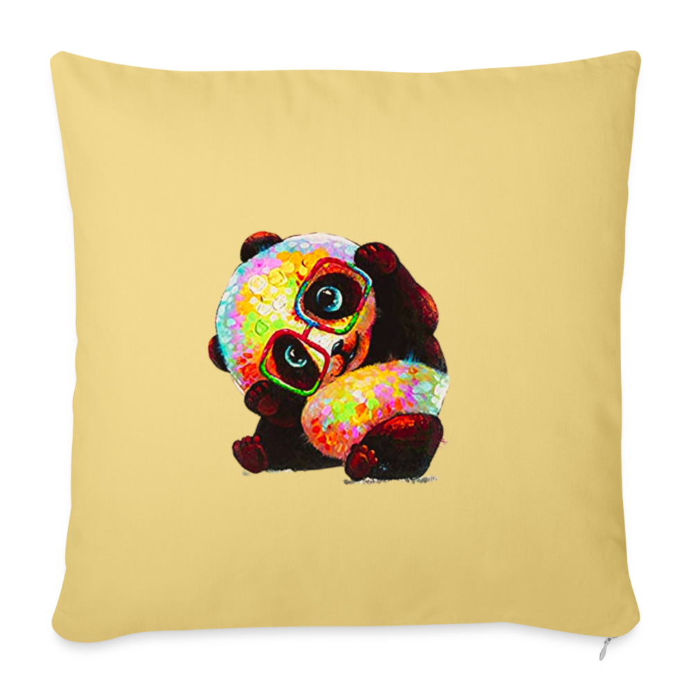 Throw Pillow Cover Panda - washed yellow