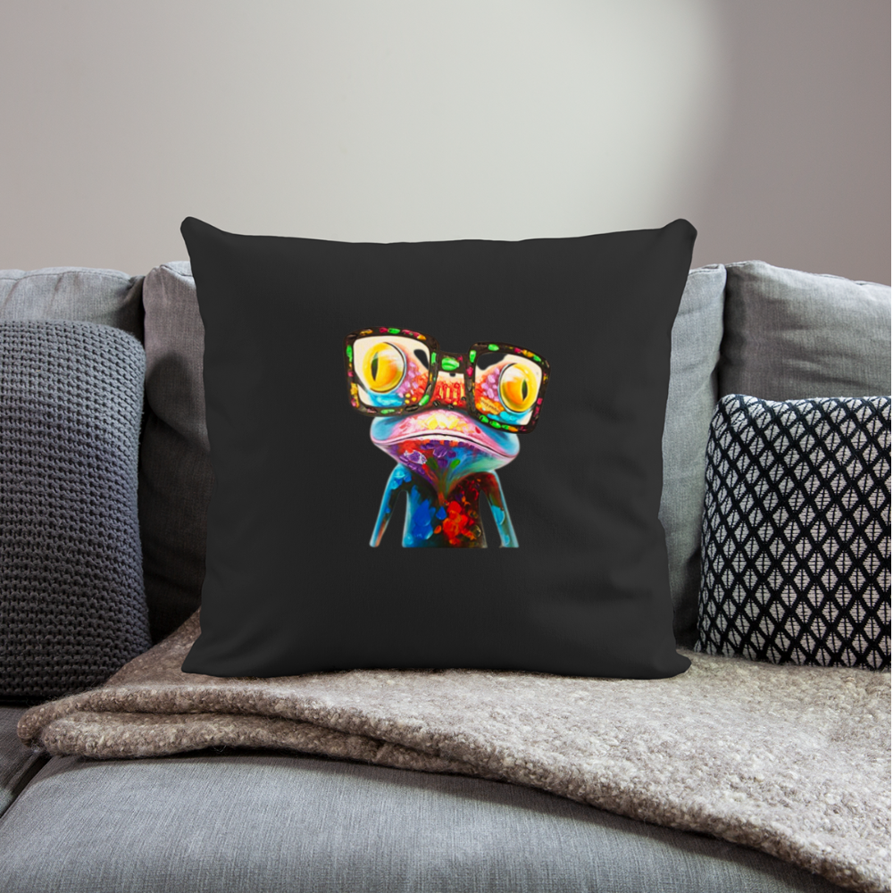 Throw Pillow Cover Froggy - black