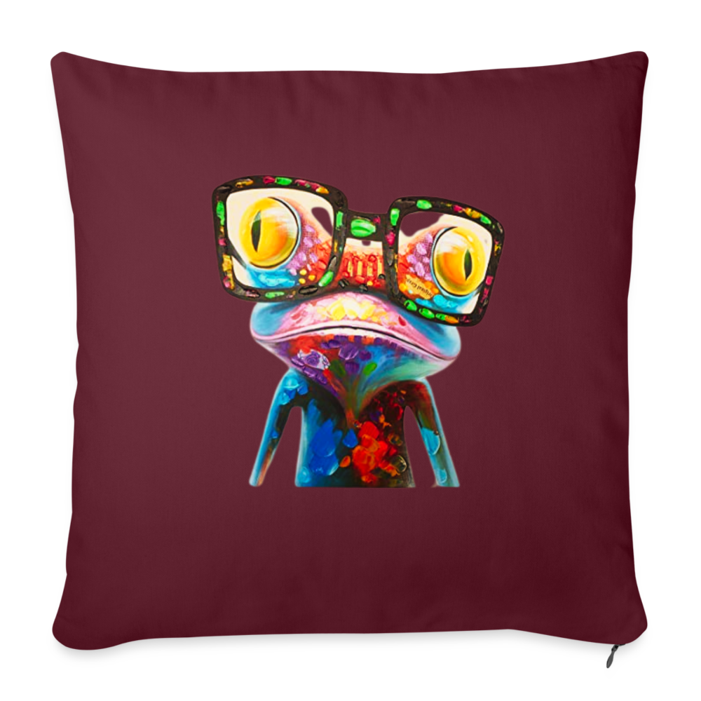 Throw Pillow Cover Froggy - burgundy